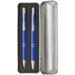 Set scrittura personalizzato, penna e portamine, blu, alluminio, EVA, 16,3 x 5,5 x 2,2 cm