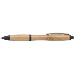 Penna in bambù personalizzata, nero, ABS, bambù, 1,5 x 14 cm