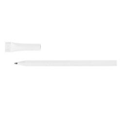 Penne personalizzate ecologico, tappo, bianco, carta, Ø0,7 x 14,3 cm