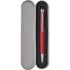 Penne personalizzate, touch pen, rosso, ABS, alluminio, 71,8 x 3,8 x 1,9 cm