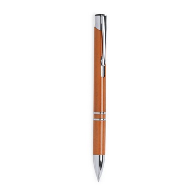 Penne personalizzate ecologiche, arancione, paglia di grano, ABS, Ø1 x 13,7 cm