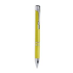 Penne personalizzate ecologiche, giallo, paglia di grano, ABS, Ø1 x 13,7 cm