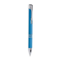 Penne personalizzate ecologiche, blu, paglia di grano, ABS, Ø1 x 13,7 cm