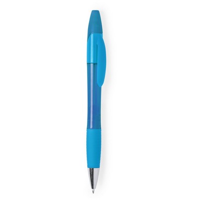 Penne personalizzate con evidenziatore, blu, ABS, Ø1,3 x 15 cm