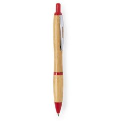 Penna in bambù personalizzata, rosso, bambù, Ø1,3 x 14,2 cm