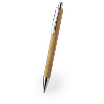Penna in bambù personalizzata, marrone, bambù, Ø1,1 x 13,9 cm