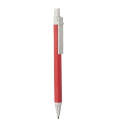 Penne personalizzate, rosso, cartone riciclato, paglia di grano, ABS, Ø1 x 14 cm