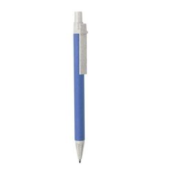 Penne personalizzate, blu, cartone riciclato, paglia di grano, ABS, Ø1 x 14 cm