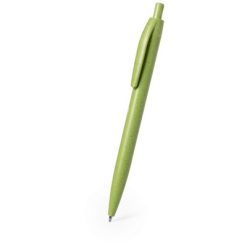 Penne personalizzate fatto di fibre di paglia di grano, verde, paglia di grano, ABS, Ø1 x 13,8 cm