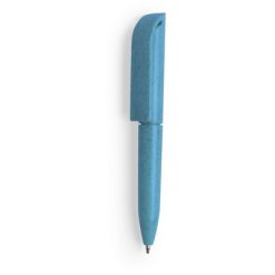 Mini Penne personalizzate fatto di fibre di paglia di grano, blu, paglia di grano, ABS, Ø1 x 9,1 cm