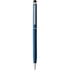 Penne personalizzate, touch pen, blu scuro, metallo, Ø0,7 x 13,8 cm
