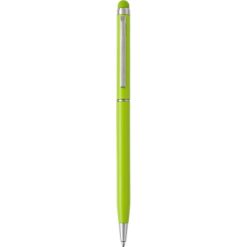 Penne personalizzate, touch pen, verde chiaro, metallo, Ø0,7 x 13,8 cm