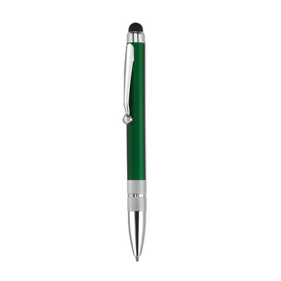 Penne personalizzate, touch pen, verde, plastica ABS, Ø0,9 x 11,5 cm