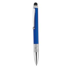 Penne personalizzate, touch pen, blu, plastica ABS, Ø0,9 x 11,5 cm