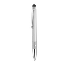 Penne personalizzate, touch pen, argento, plastica ABS, Ø0,9 x 11,5 cm