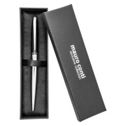 Penne personalizzate touch pen Mauro Conti in scatola, nero, INOX, Ø1,1 x 15 cm (box 16,2 x 4,1 x 2 cm)