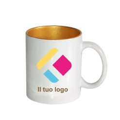 Tazza personalizzata con stampa - interno oro 300 ml, Diam 8 cm, Alt(h) 9,5 cm