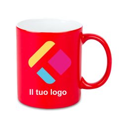 Tazza magica opaca personalizzata con stampa cangiante - rosso 300 ml, Diam 8 cm, Alt(h) 9,5 cm