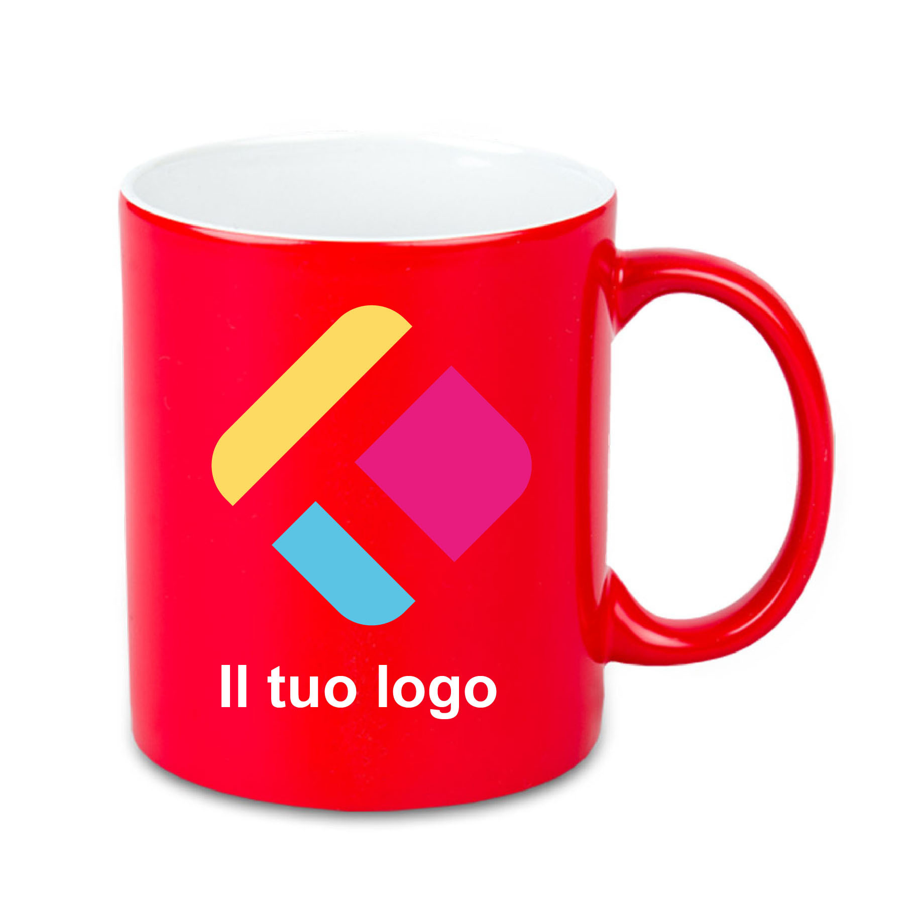 Tazza magica opaca personalizzata con stampa cangiante con interno colorato  300 ml, Diam 8 cm, Alt(h) 9,5 cm - Cintapunto® Italia