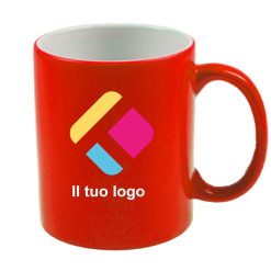 Tazza personalizzata con stampa - arancione fluo 300 ml, Diam 8 cm, Alt(h) 9,5 cm