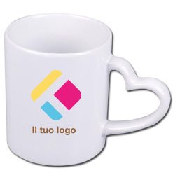 Tazza con personalizzata con manico a forma di cuore 300 ml, Diam 8 cm, Alt(h) 9,5 cm