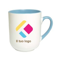 Tazzina da caffè con stampa con il centro e il manico colorati 290 ml, Diam 7,5 cm, Alt(h) 8,5 cm, 6AKSK01EOBL